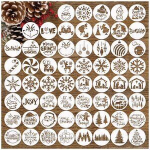 Small Christmas Stencils for Painting on Wood 60-3” Reusable Stencils, NEW
